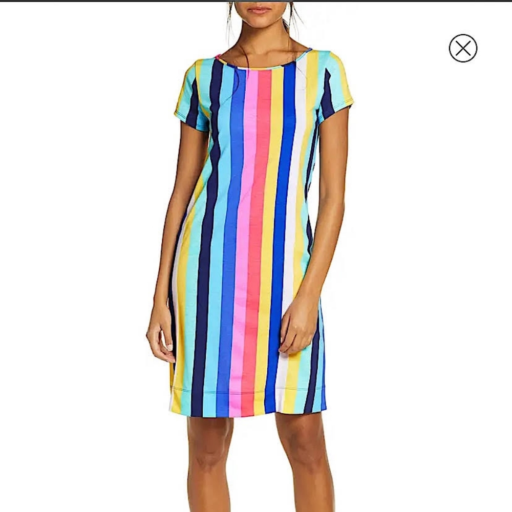 Lilly Pulitzer Marlowe Rainbow Stripe T Shirt Dress. Size Small